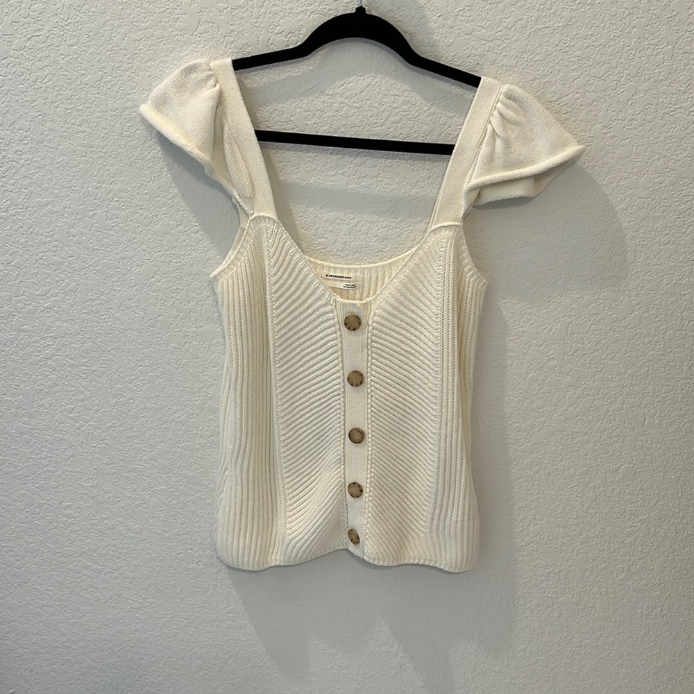 Anthro Knit White Tank